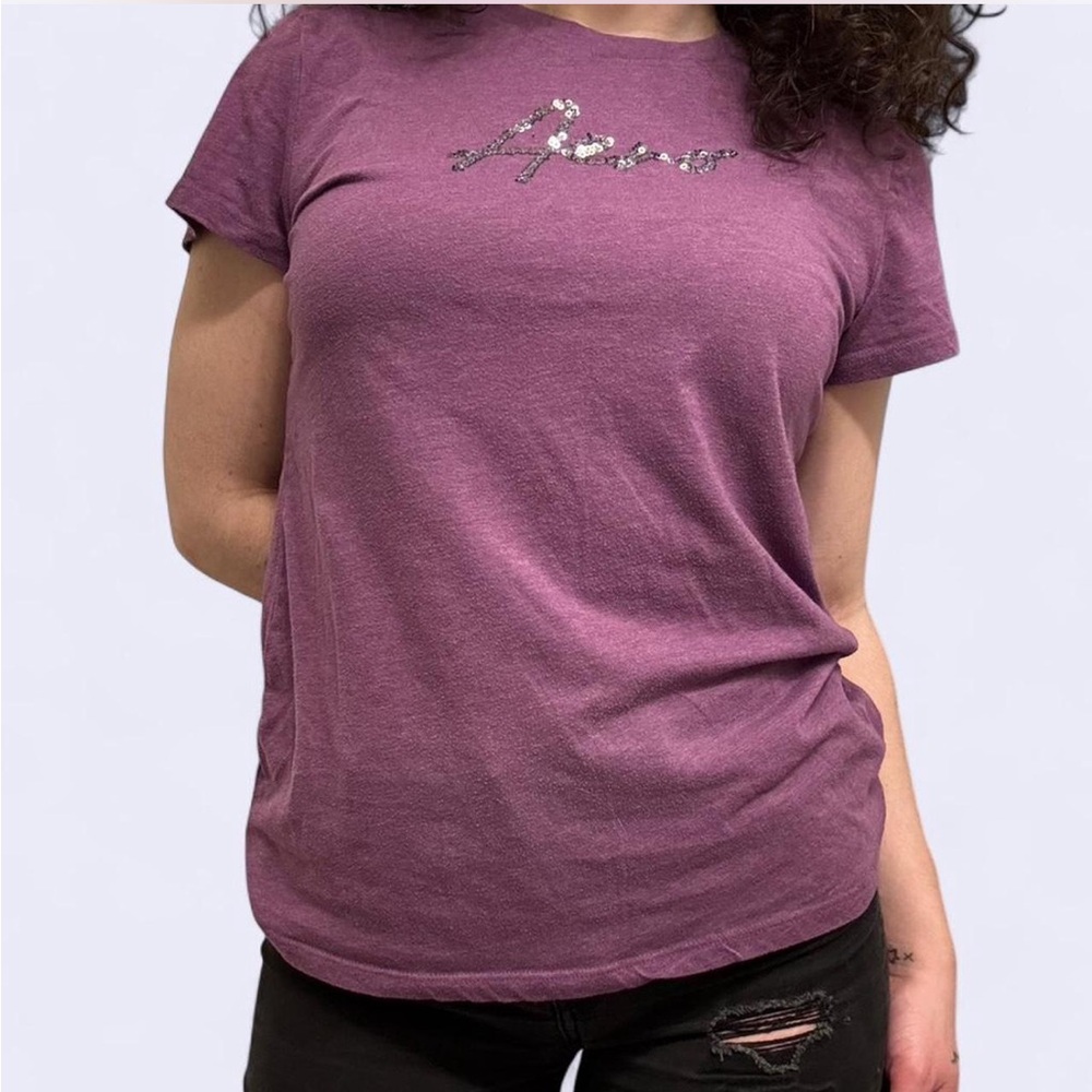 Aéropostale Sequin Logo Classic Crew Tee - Maroon XL